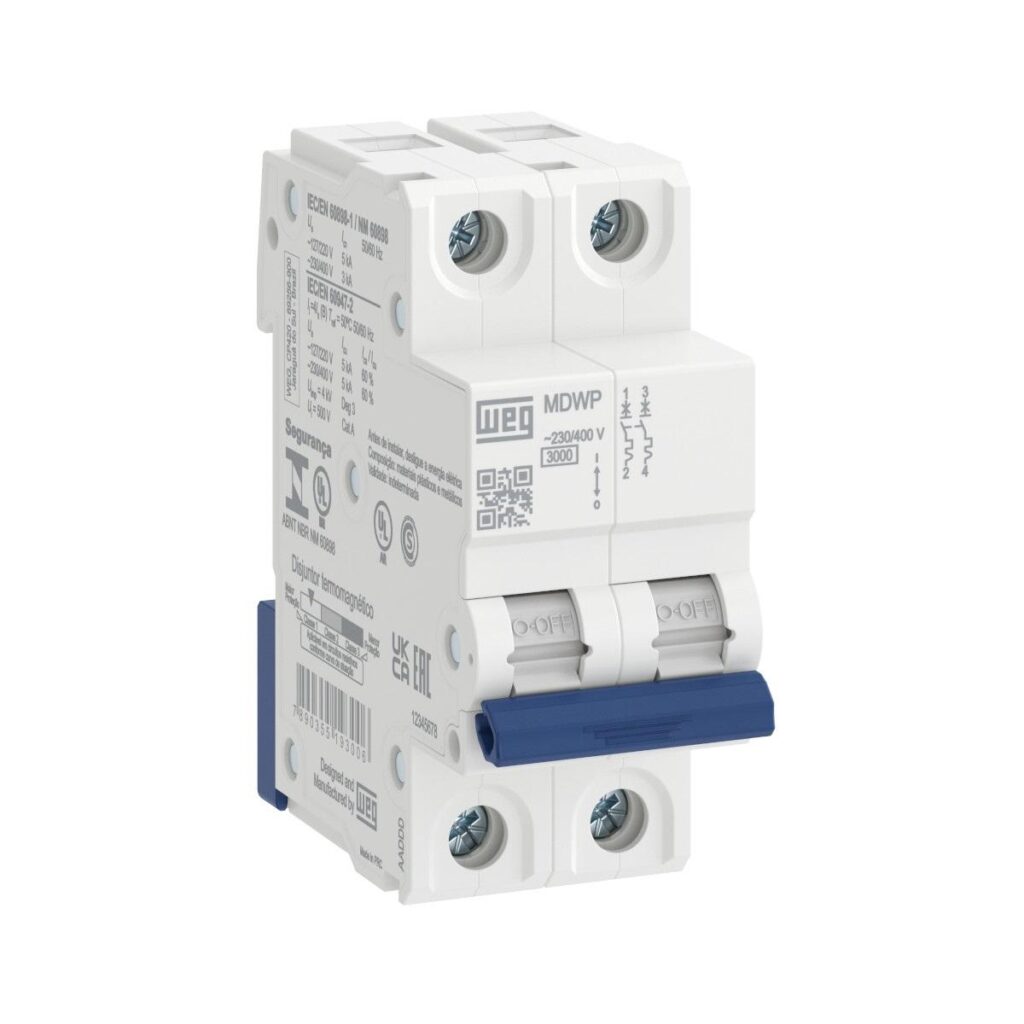MINI INTERRUPTOR MDWP-C16-2 Curva C 16A 2 polos